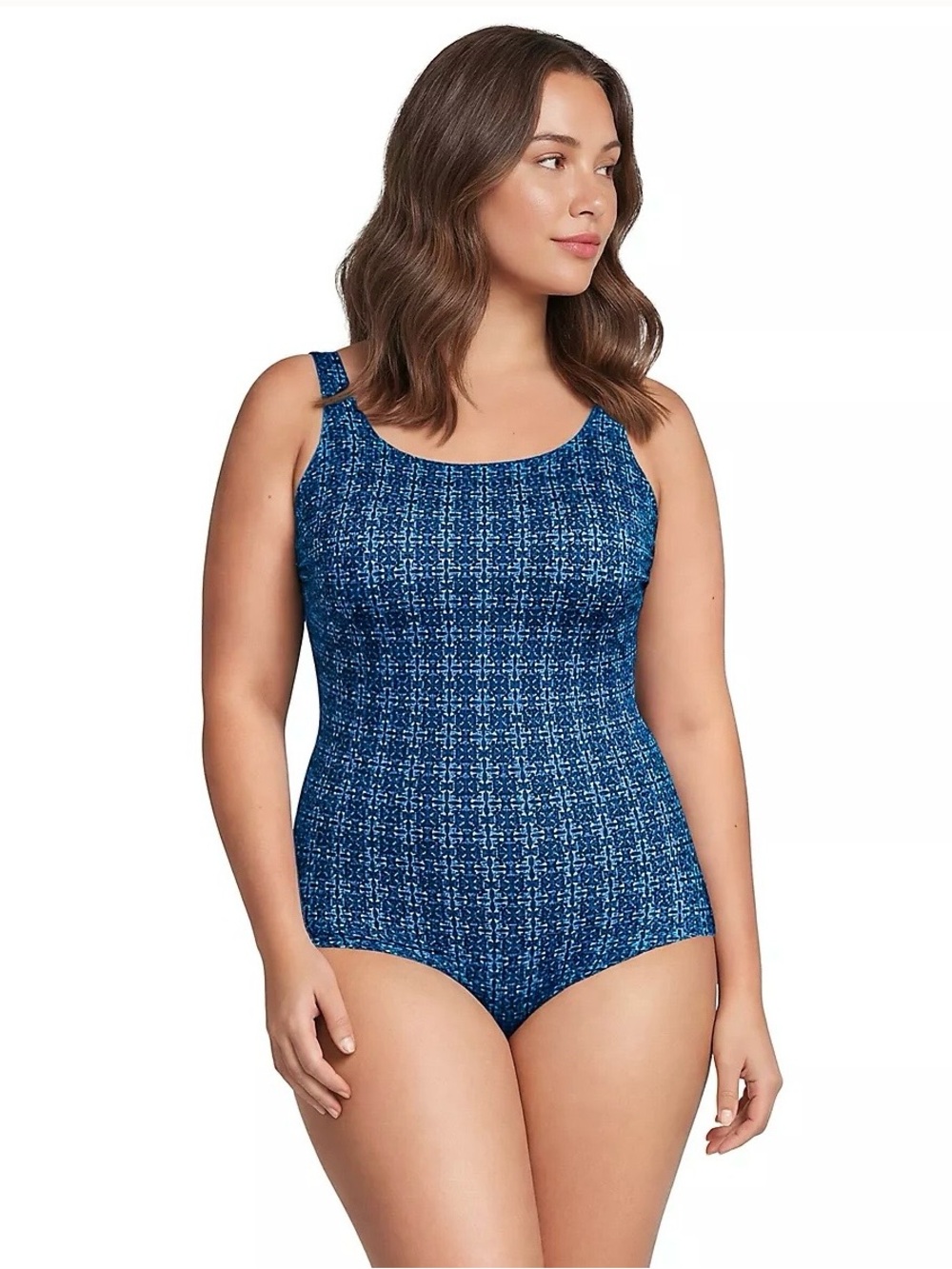 NWT Lands' End Women's Tugless Scoop Neck One-Piece Swimsuit Size 18 $85